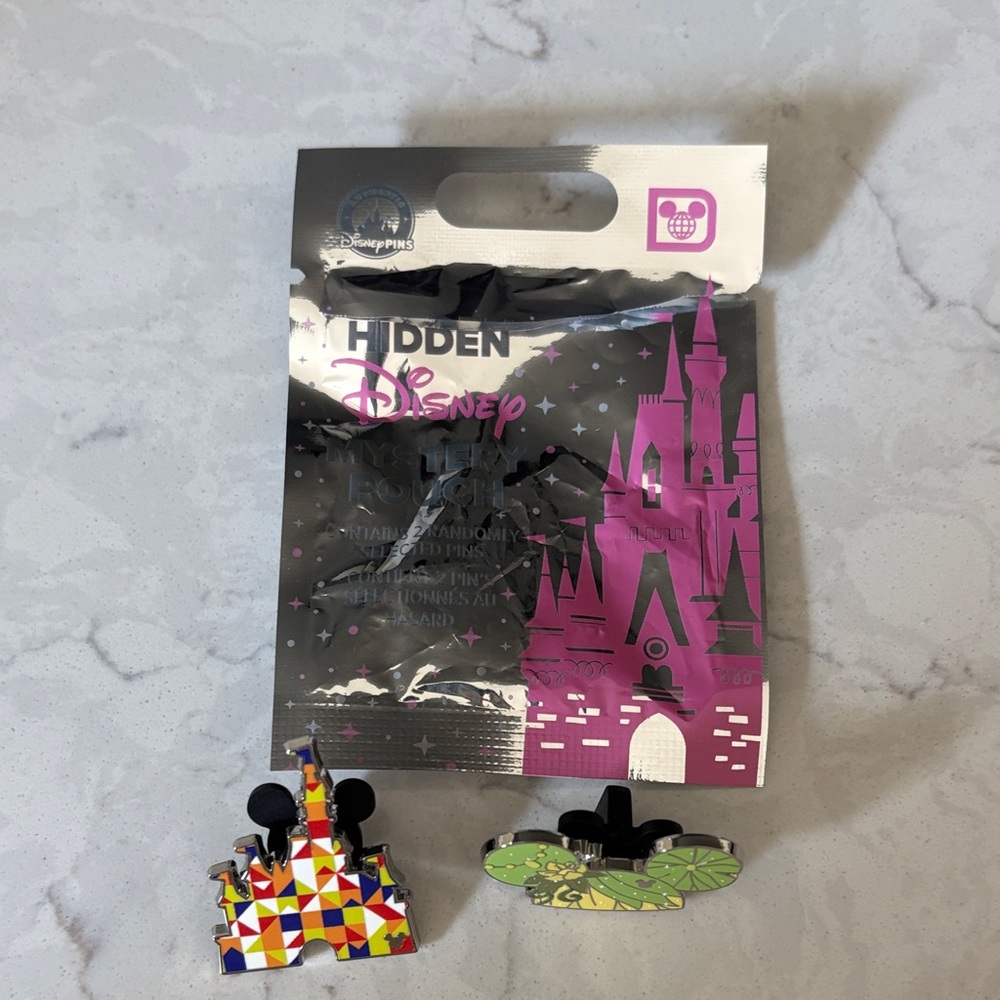 Disney Hidden Mickey Pin Set - Pink and Green